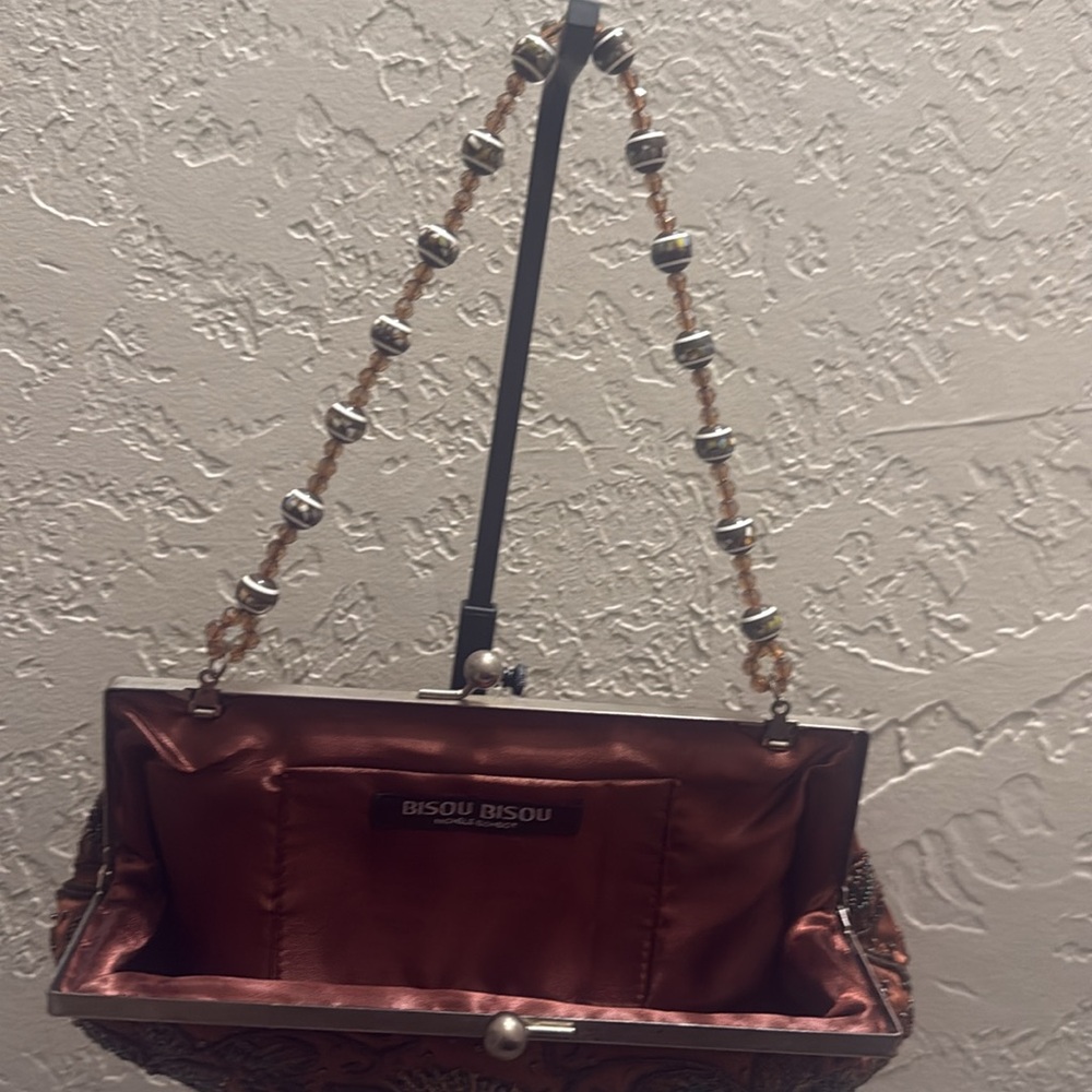 Embroidered Brown Clutch Bag - Picture 3 of 5